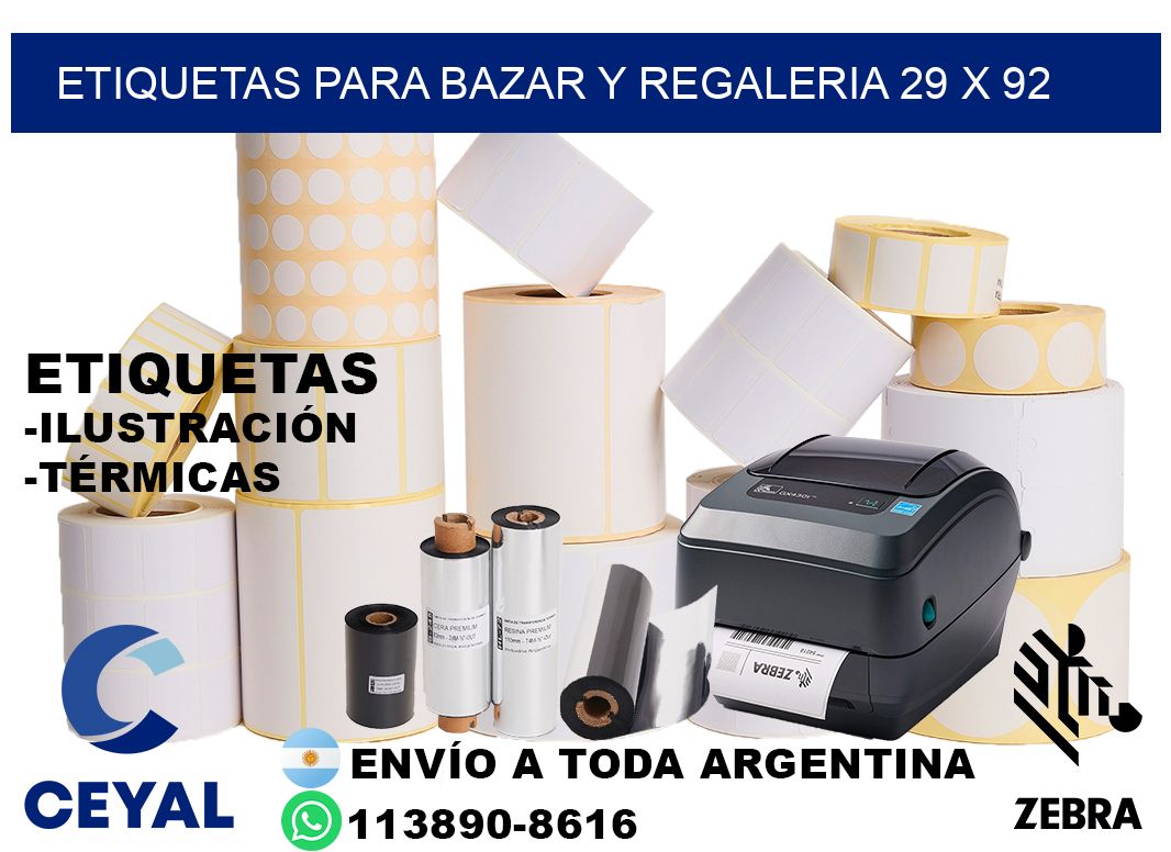 ETIQUETAS PARA BAZAR Y REGALERIA 29 x 92