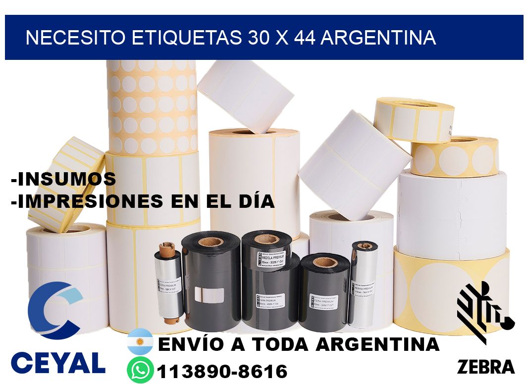 Necesito etiquetas 30 x 44 argentina