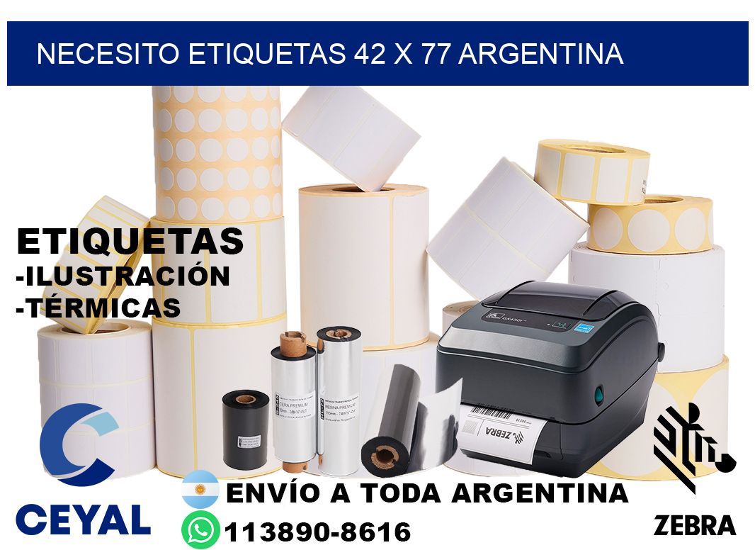 Necesito etiquetas 42 x 77 argentina