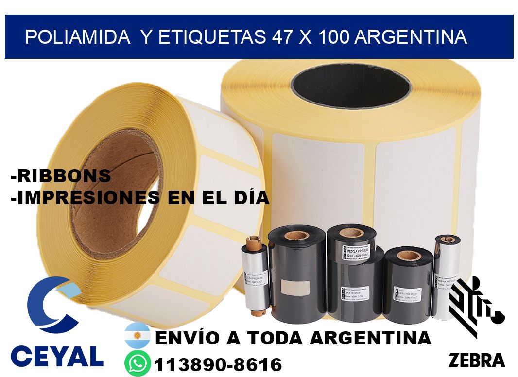Poliamida  y etiquetas 47 x 100 argentina