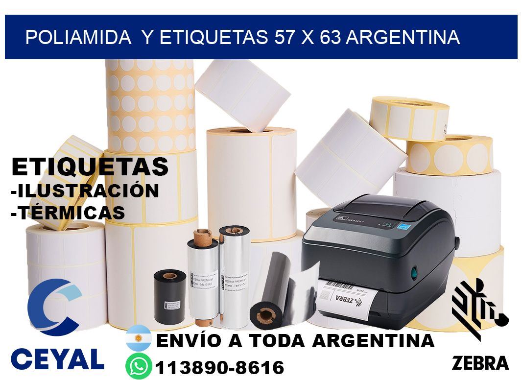 Poliamida  y etiquetas 57 x 63 argentina