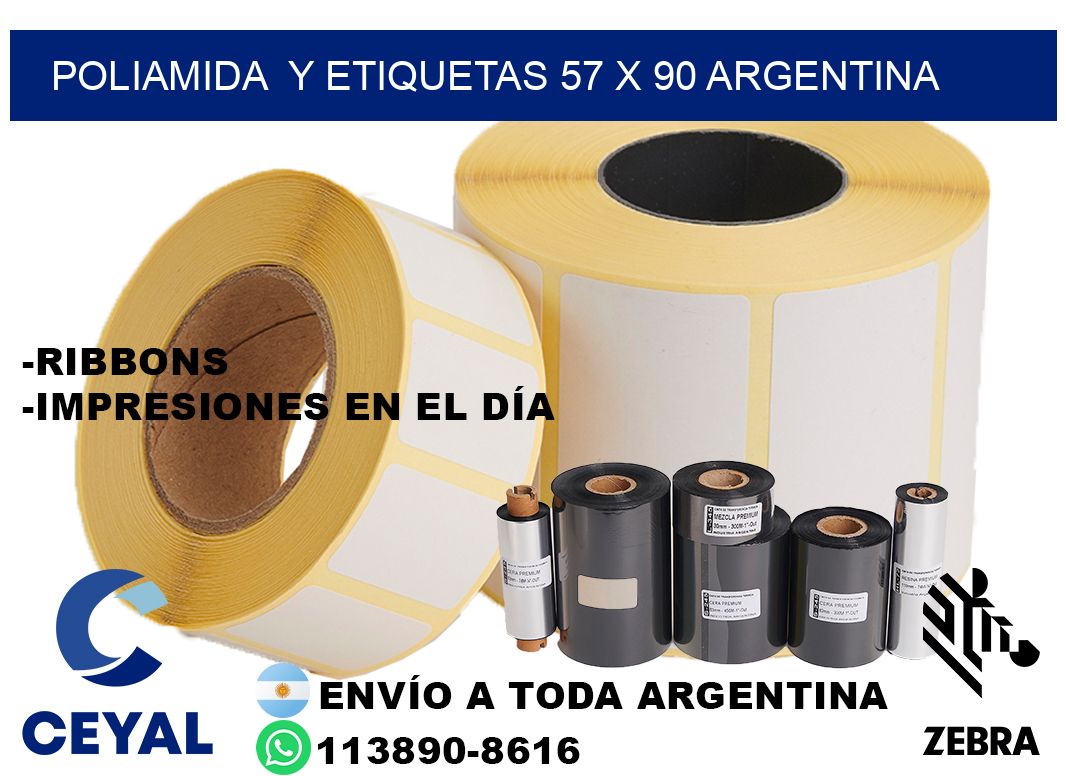 Poliamida  y etiquetas 57 x 90 argentina