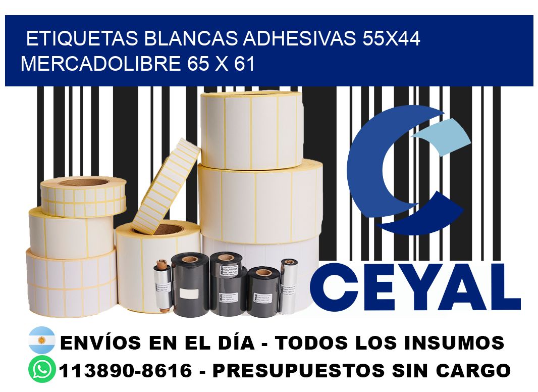 etiquetas blancas adhesivas 55x44 mercadolibre 65 x 61