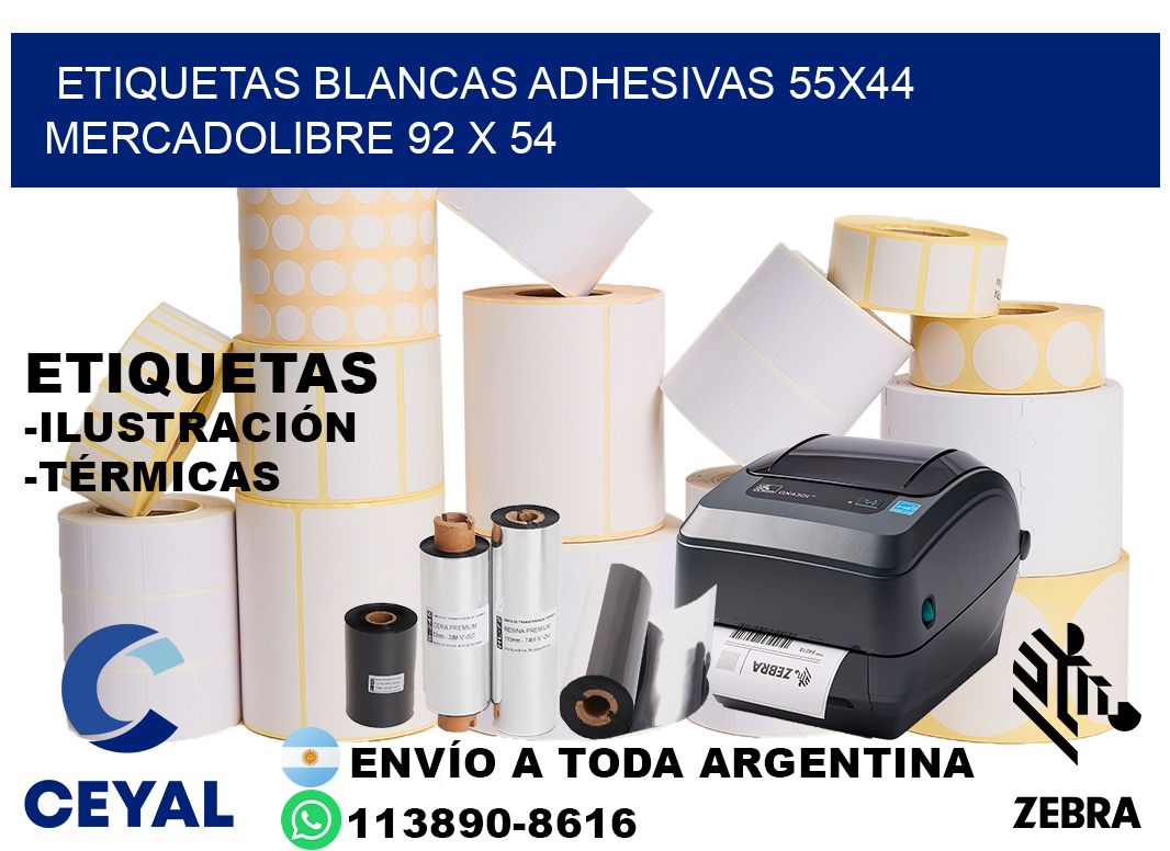 etiquetas blancas adhesivas 55x44 mercadolibre 92 x 54