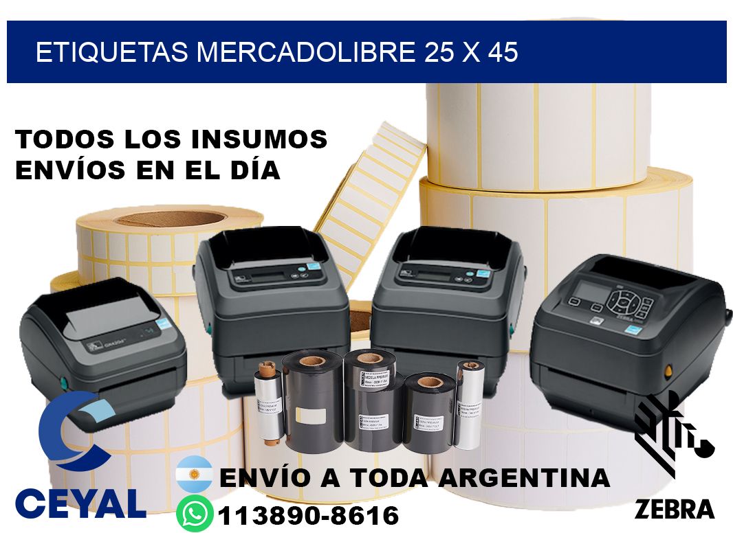 etiquetas mercadolibre 25 x 45
