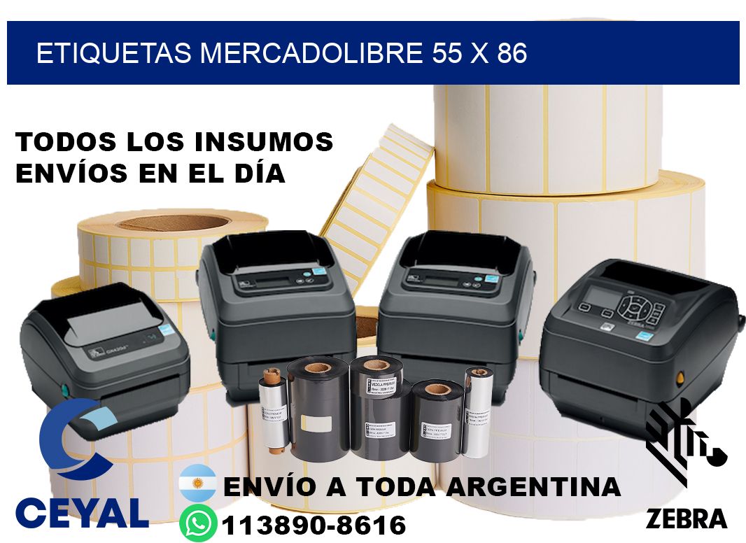 etiquetas mercadolibre 55 x 86