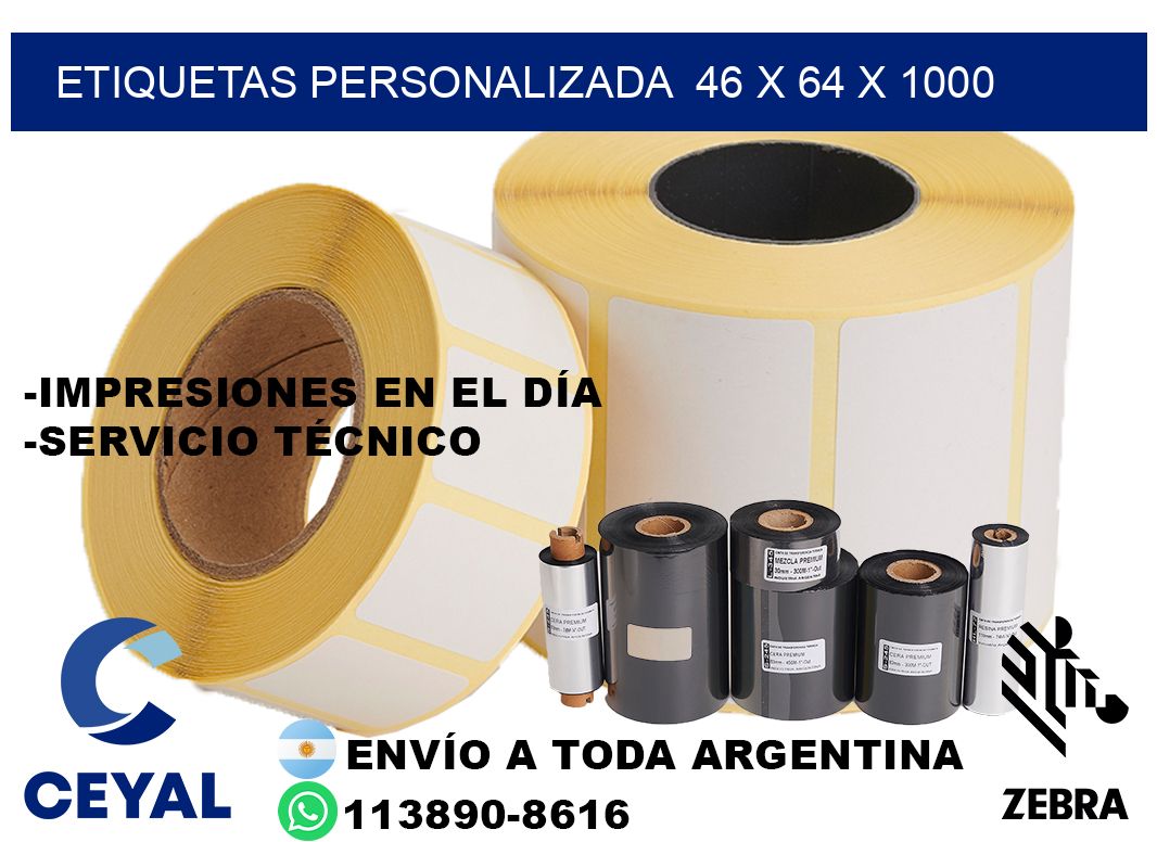 etiquetas personalizada  46 x 64 x 1000