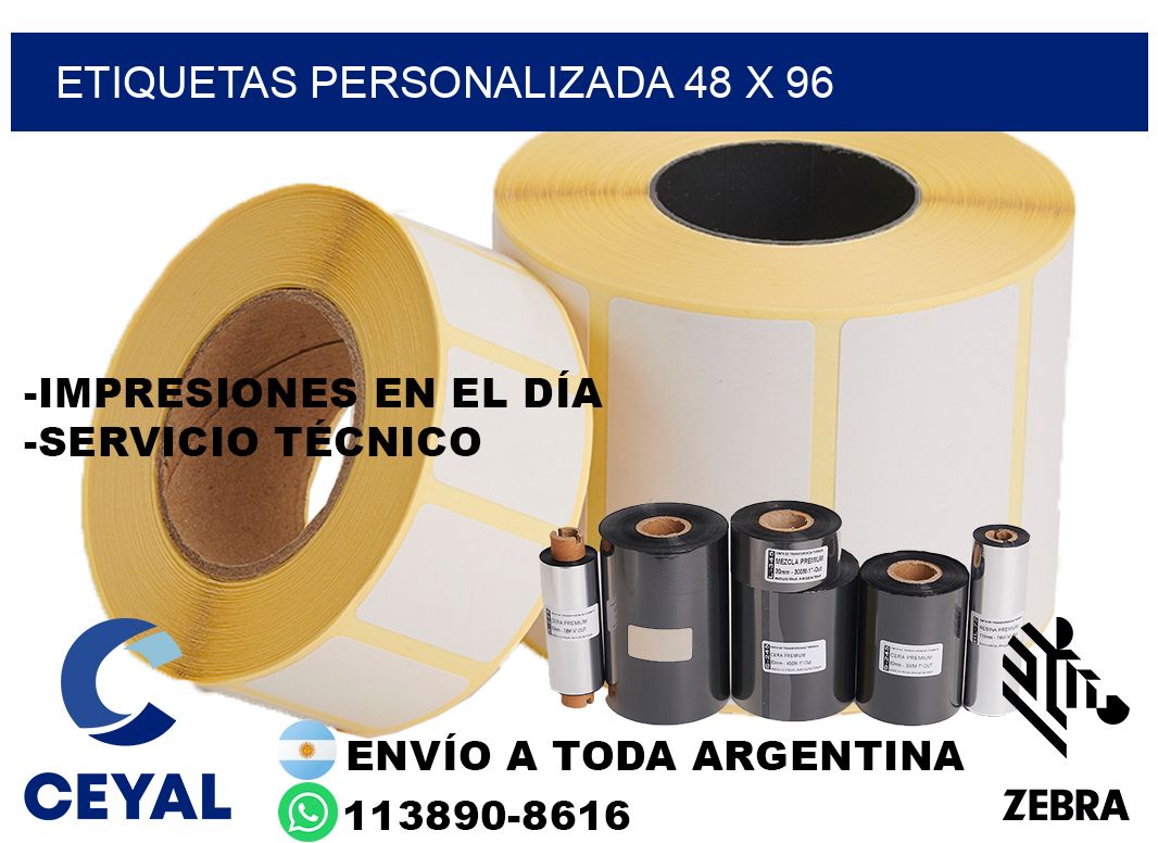 etiquetas personalizada 48 x 96