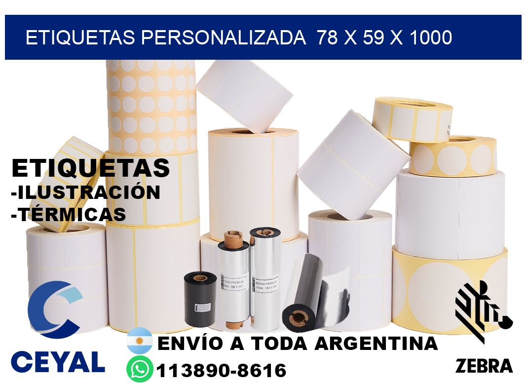 etiquetas personalizada  78 x 59 x 1000