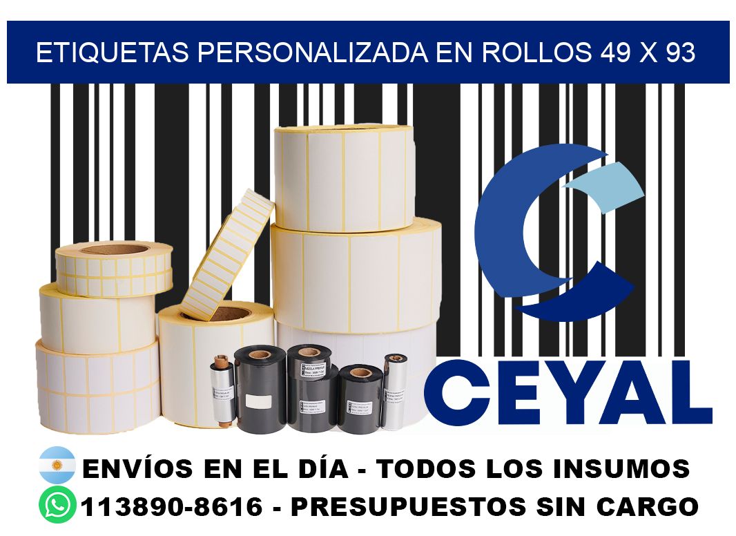 etiquetas personalizada en rollos 49 x 93