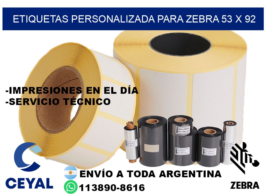 etiquetas personalizada para zebra 53 x 92