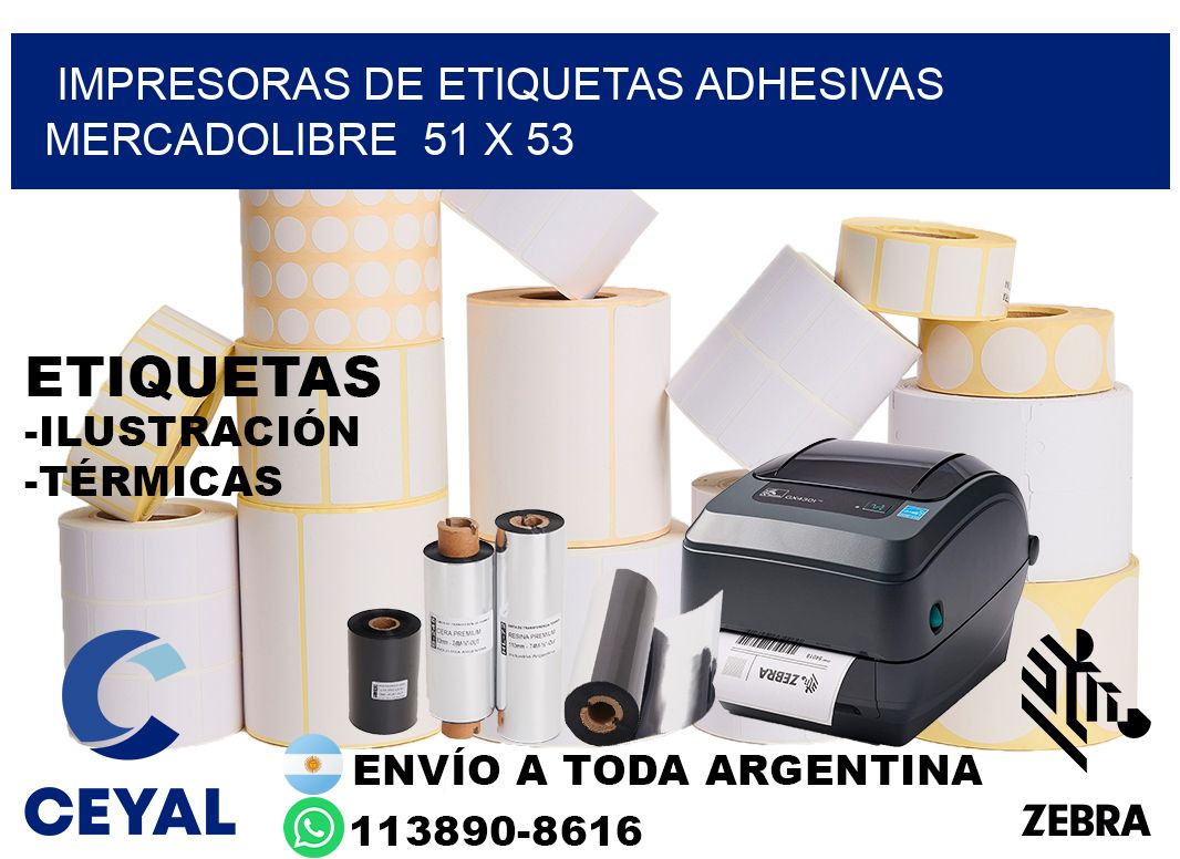 impresoras de etiquetas adhesivas mercadolibre  51 x 53