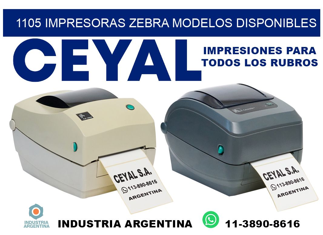 1105 impresoras zebra modelos disponibles