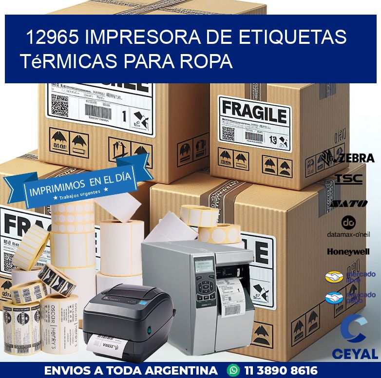 12965 impresora de etiquetas térmicas para ropa