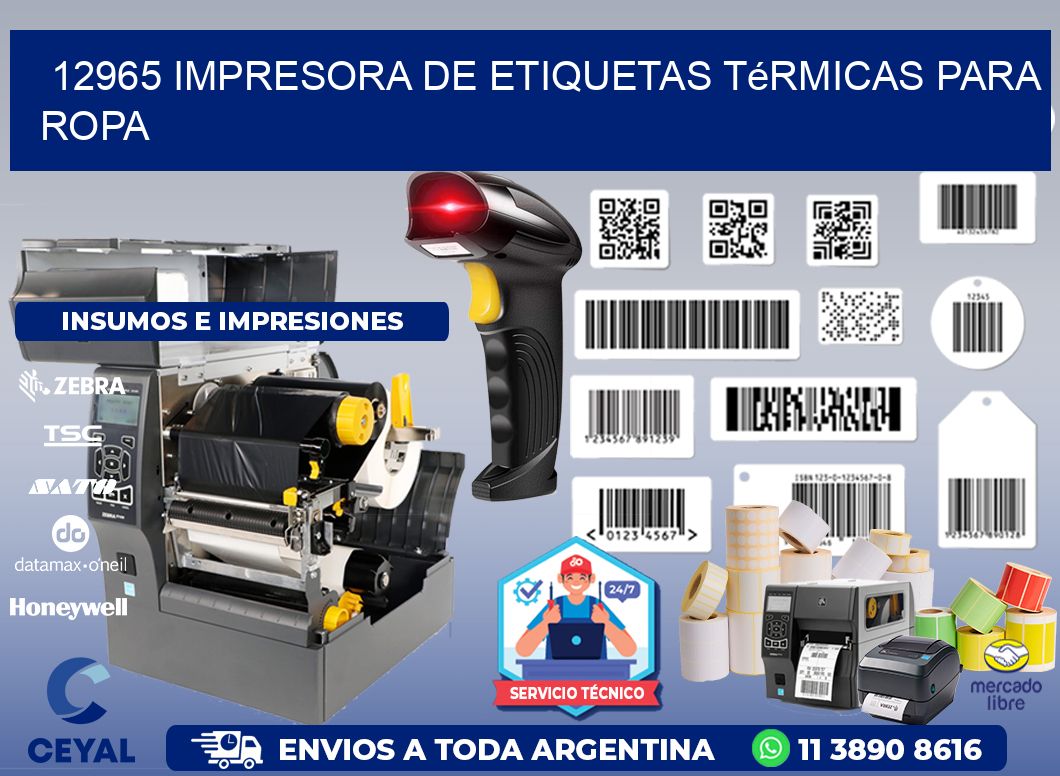 12965 impresora de etiquetas térmicas para ropa