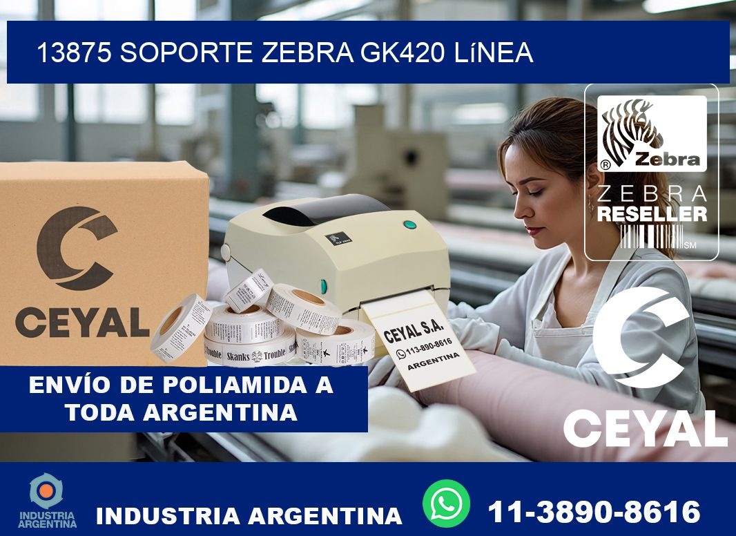 13875 soporte zebra gk420 línea