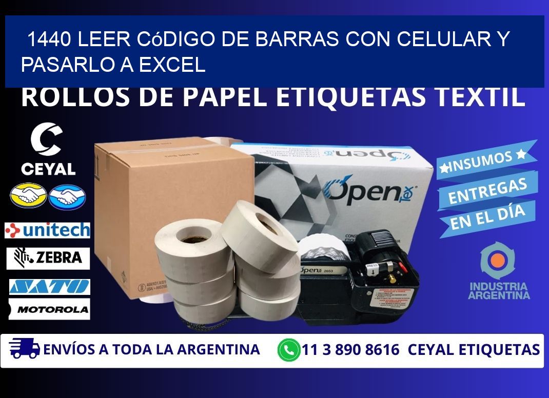 1440 Leer código de barras con celular y pasarlo a Excel