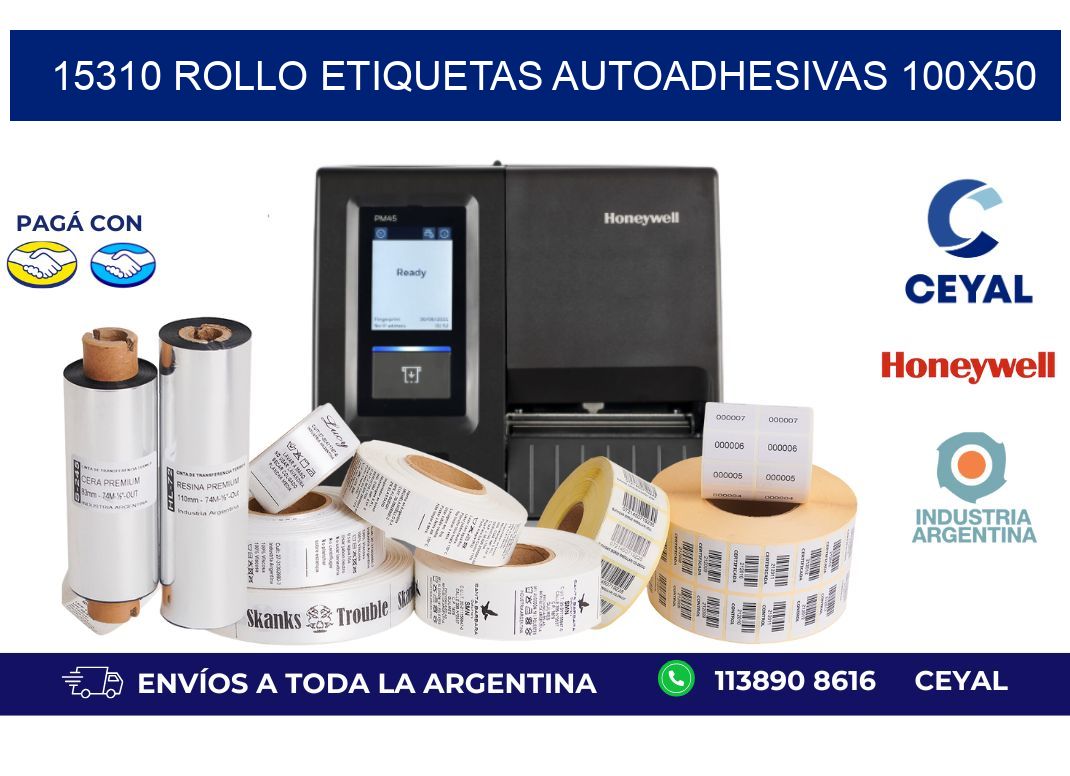 15310 Rollo Etiquetas autoadhesivas 100x50