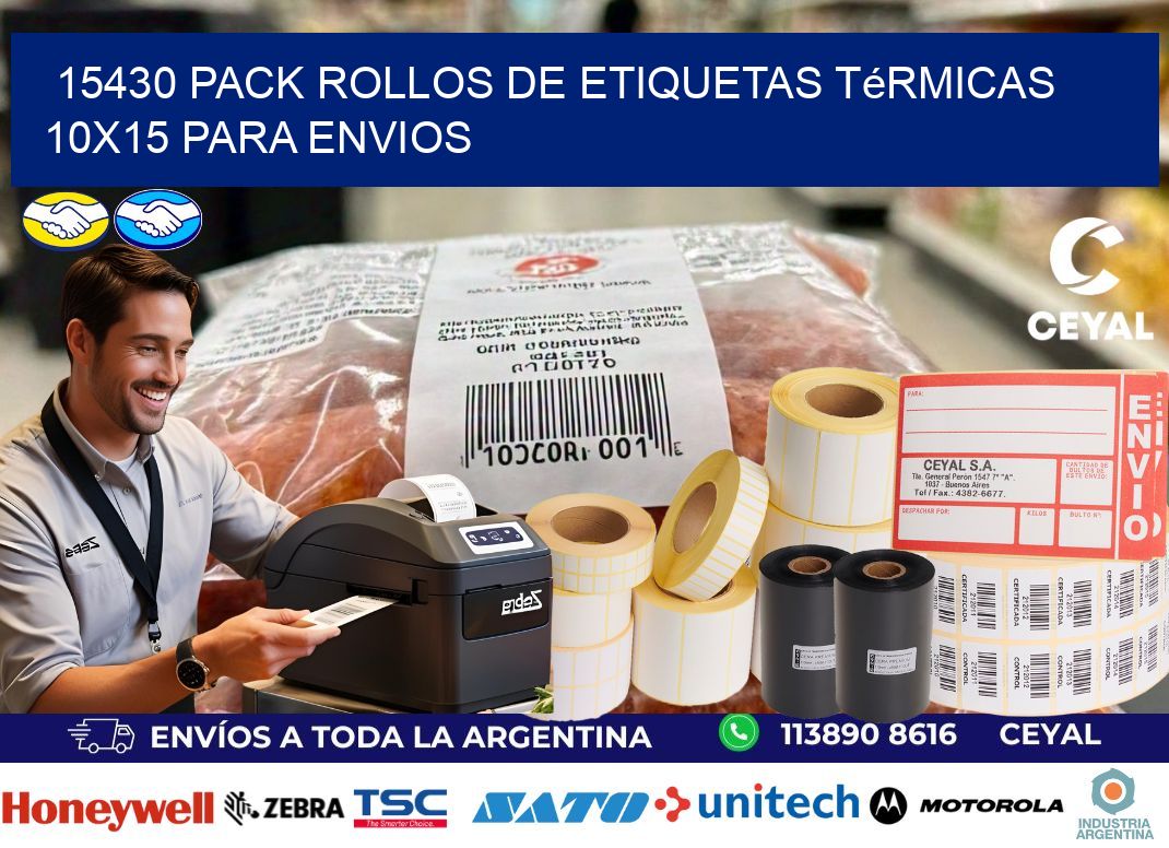 15430 pack rollos de etiquetas térmicas 10×15 para Envios