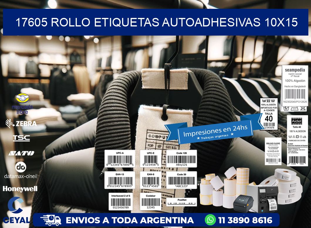 17605 Rollo Etiquetas autoadhesivas 10x15