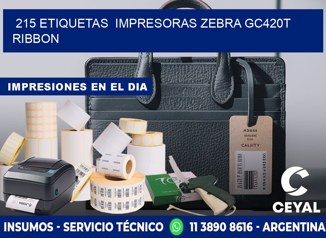 215 etiquetas  impresoras zebra gc420t ribbon