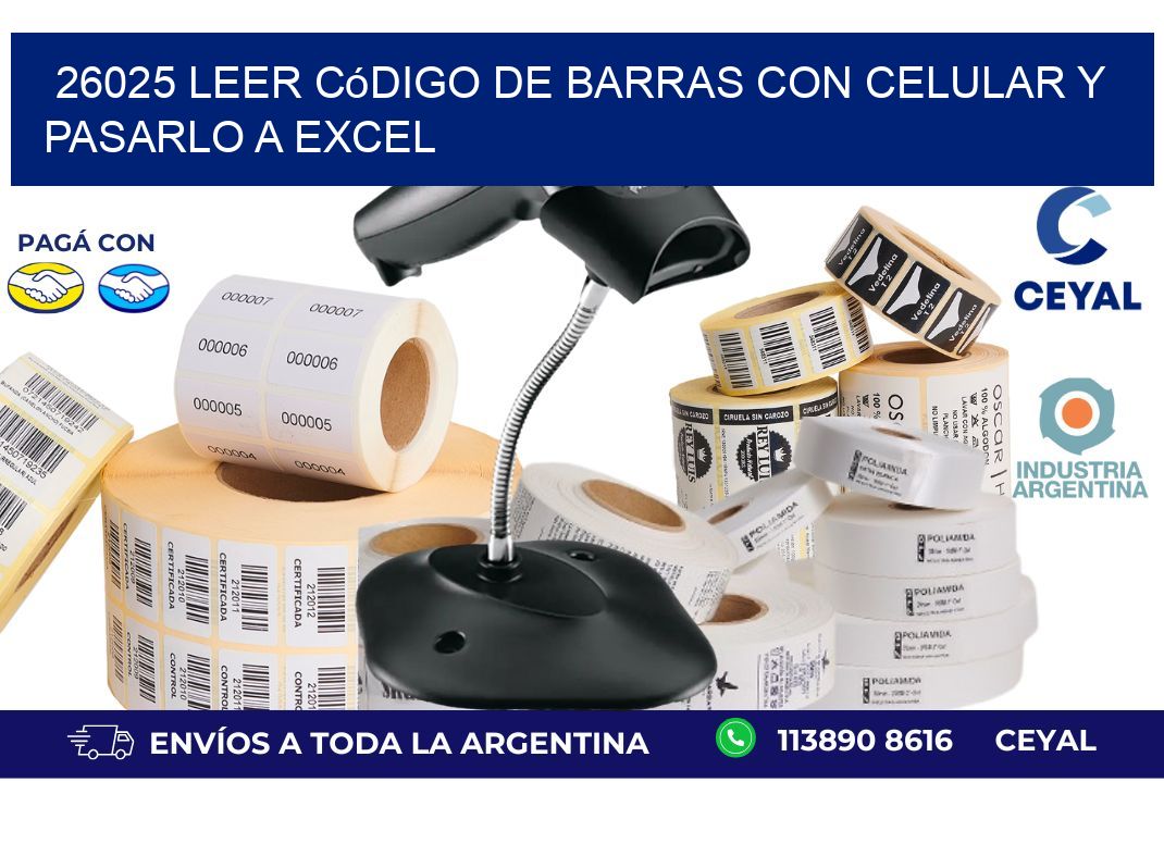 26025 Leer código de barras con celular y pasarlo a Excel