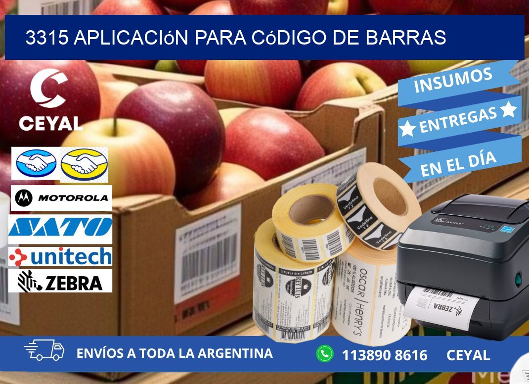 3315 Aplicación para código de barras