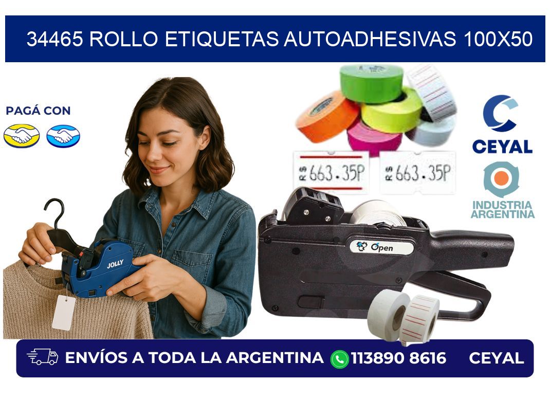 34465 Rollo Etiquetas autoadhesivas 100×50
