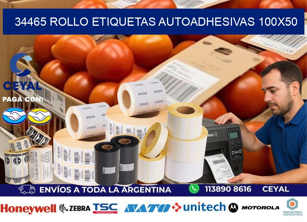 34465 Rollo Etiquetas autoadhesivas 100x50