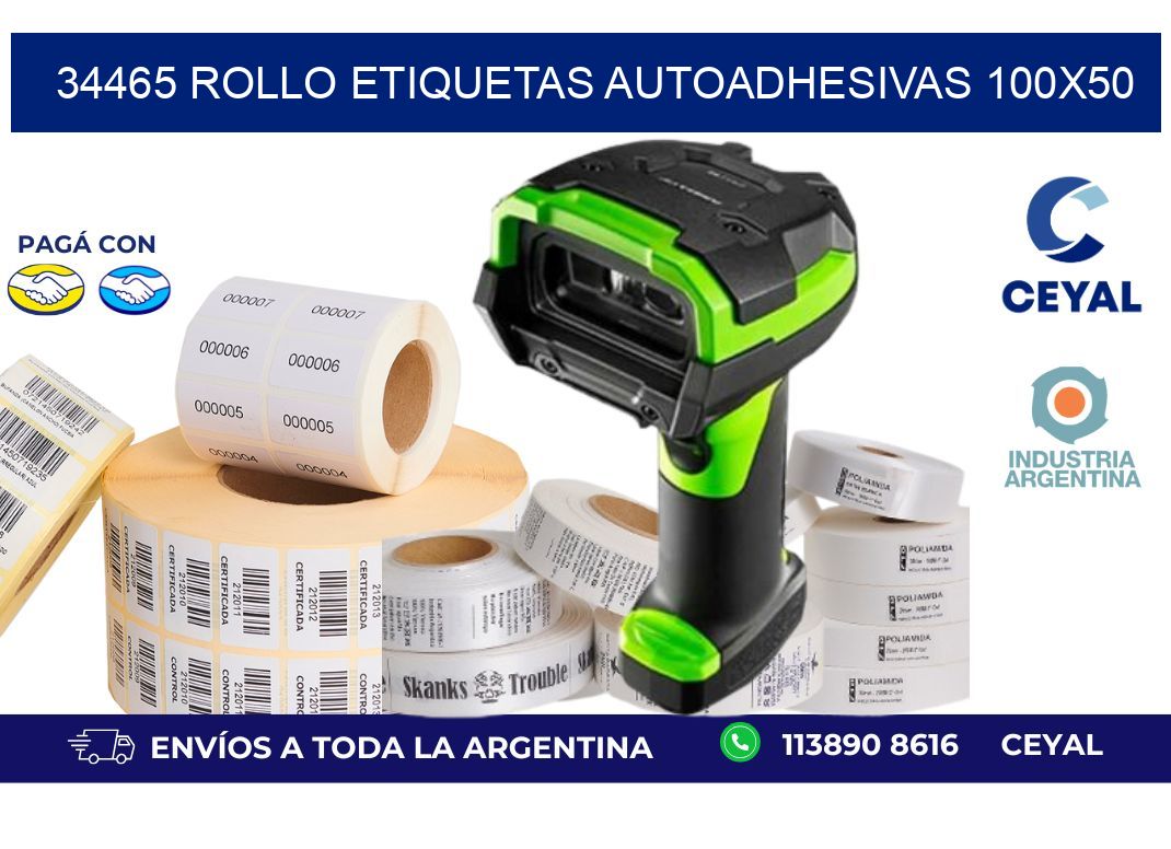 34465 Rollo Etiquetas autoadhesivas 100x50