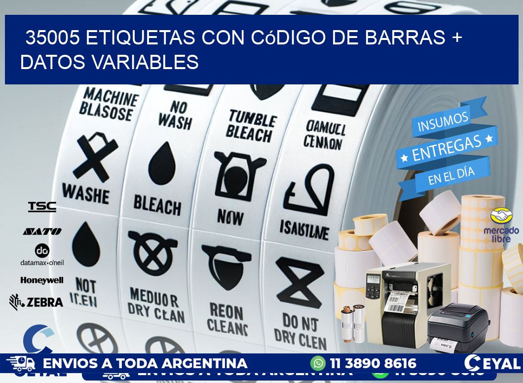 35005 etiquetas con código de barras + datos variables