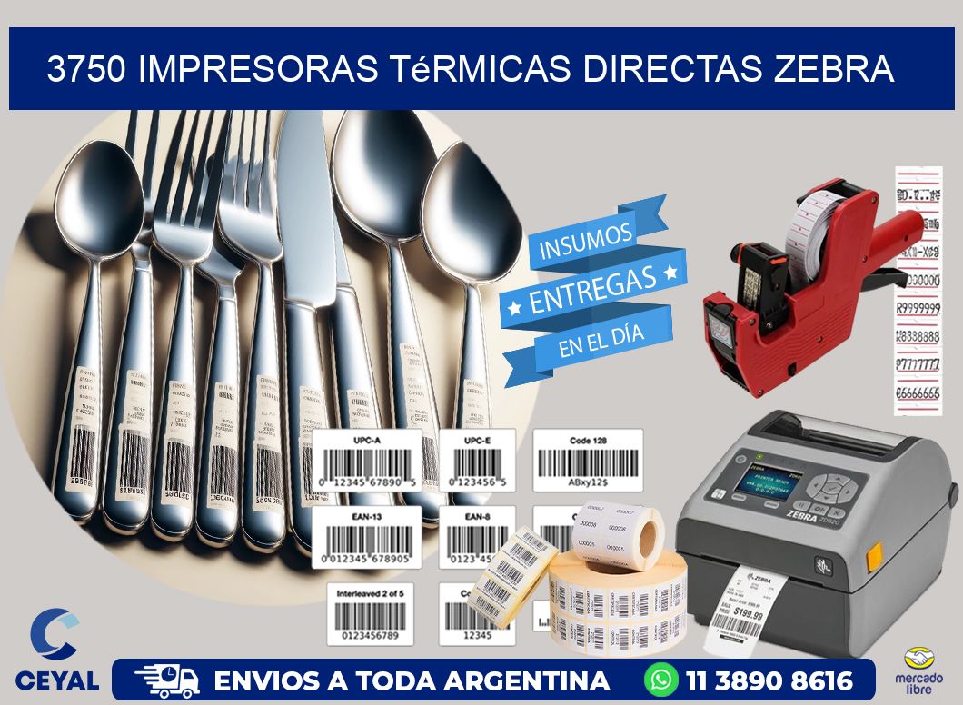 3750 impresoras térmicas directas zebra