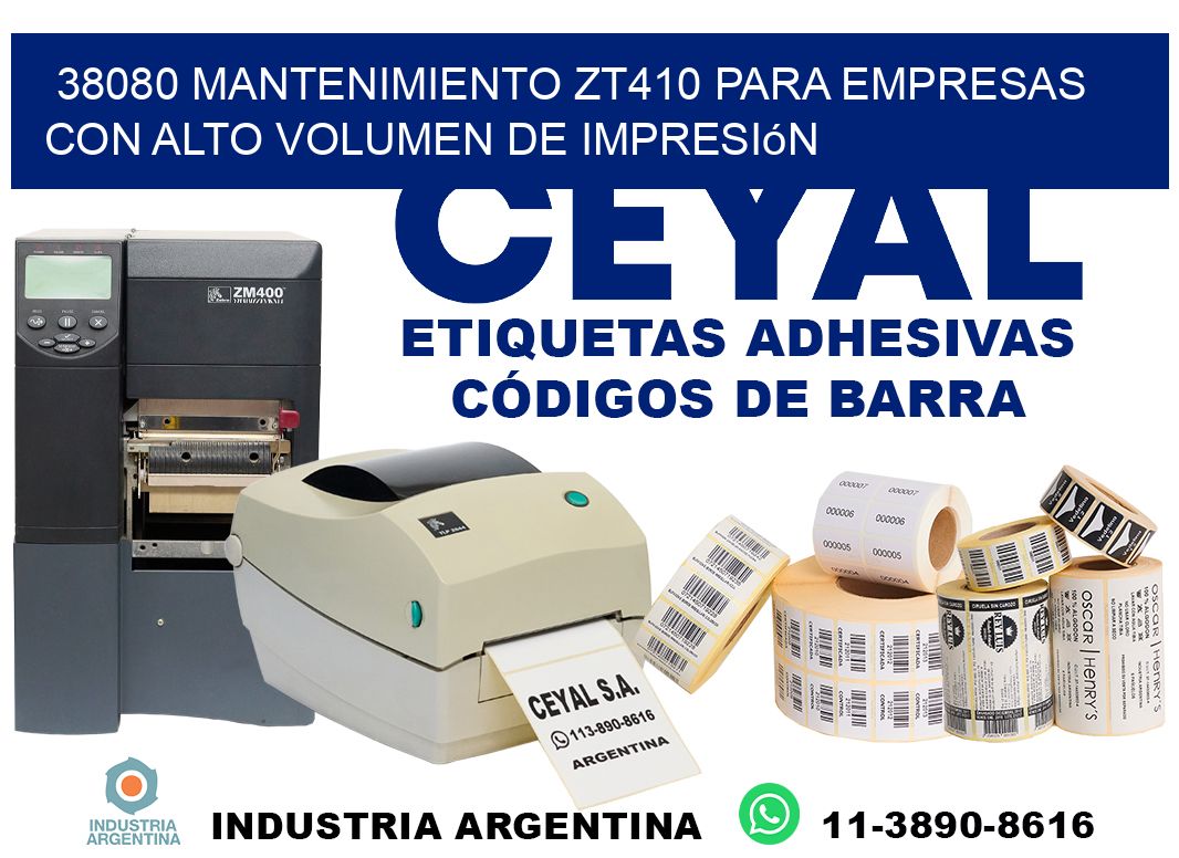 38080 mantenimiento zt410 para empresas con alto volumen de impresión