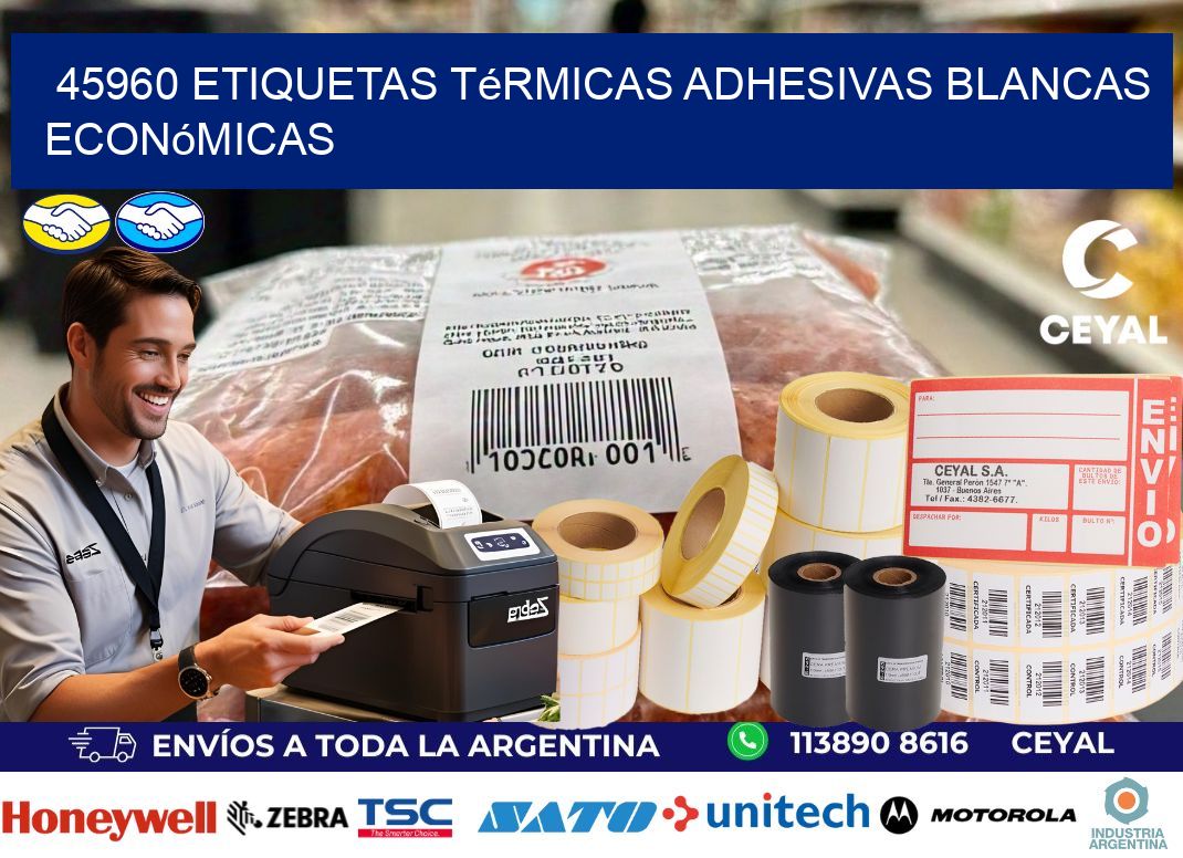 45960 etiquetas térmicas adhesivas blancas económicas