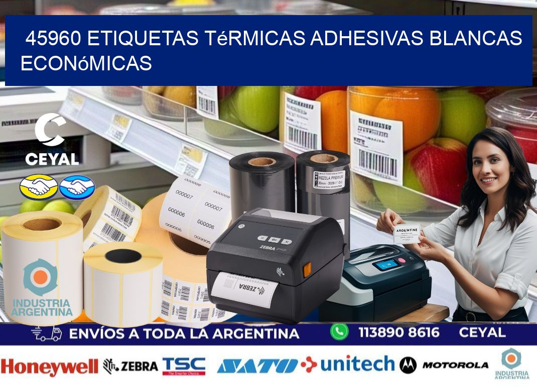 45960 etiquetas térmicas adhesivas blancas económicas