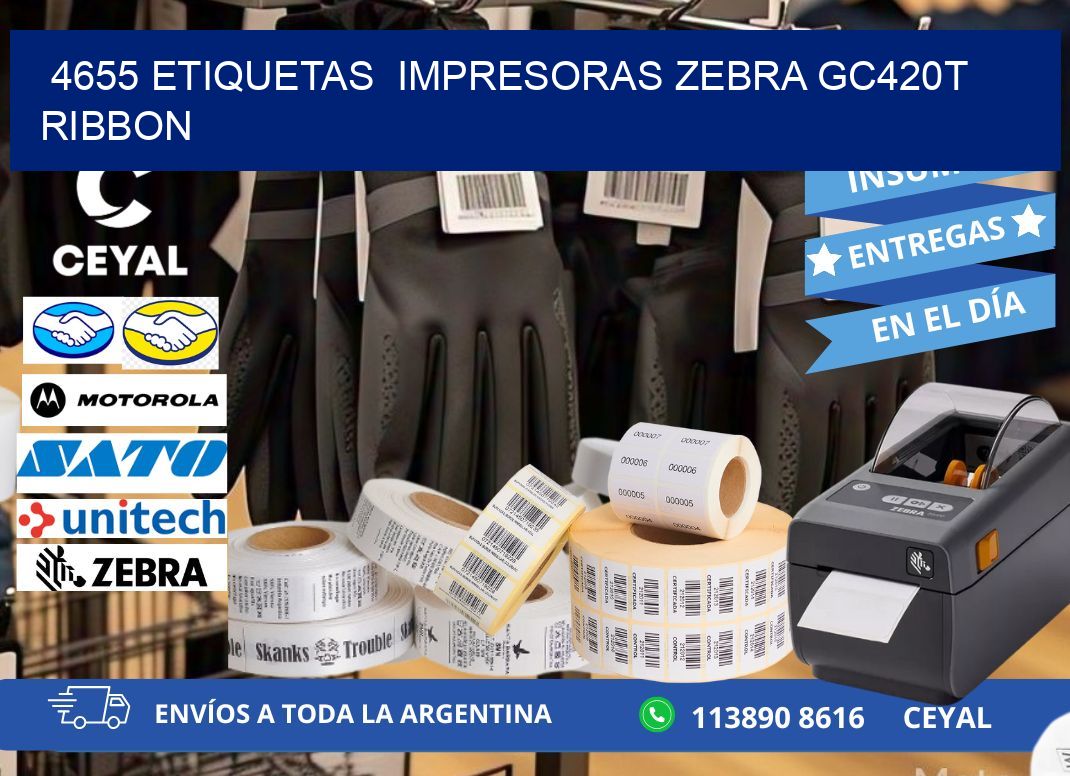 4655 etiquetas  impresoras zebra gc420t ribbon