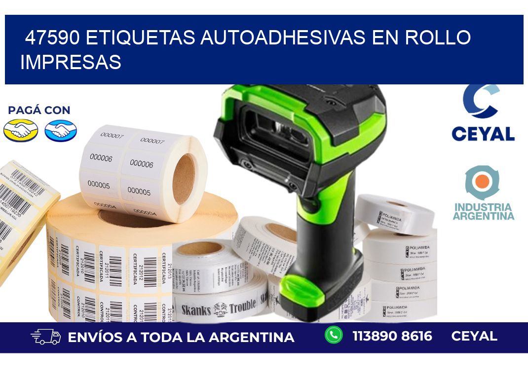 47590 Etiquetas autoadhesivas en rollo impresas