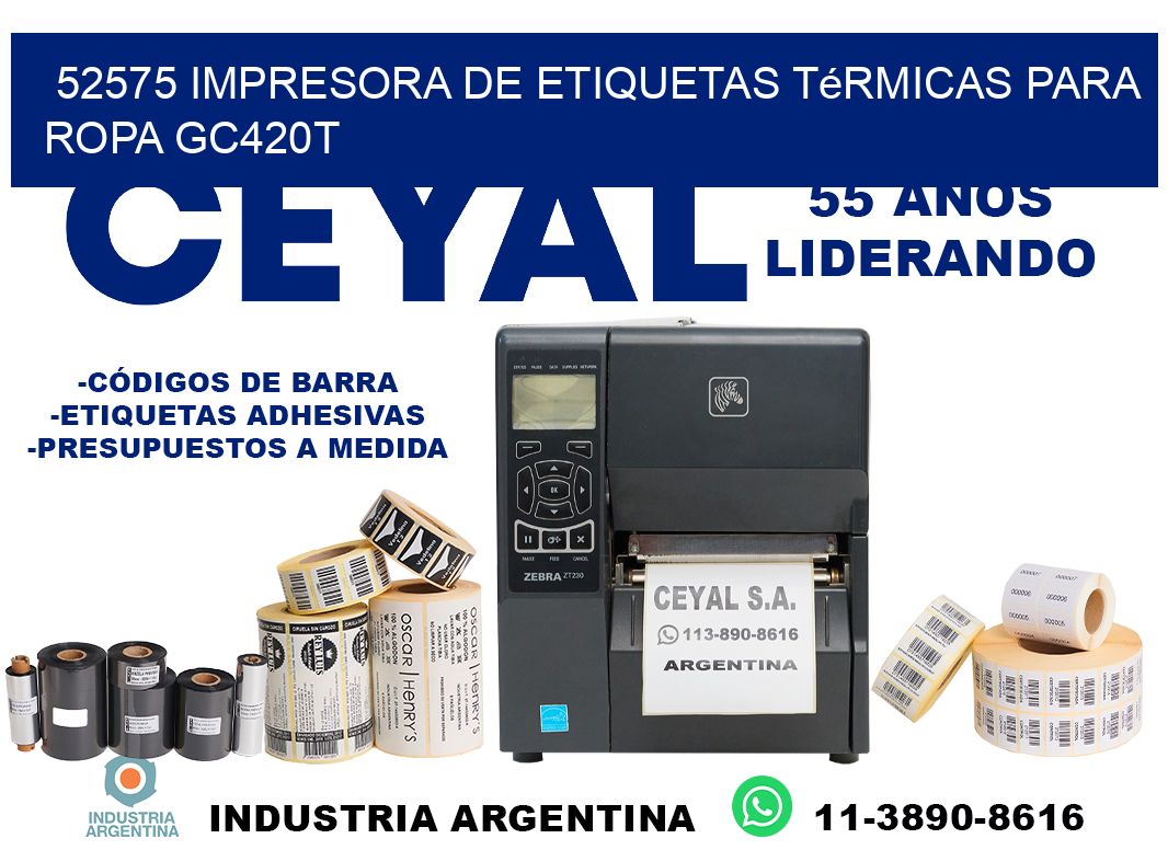52575 impresora de etiquetas térmicas para ropa GC420T