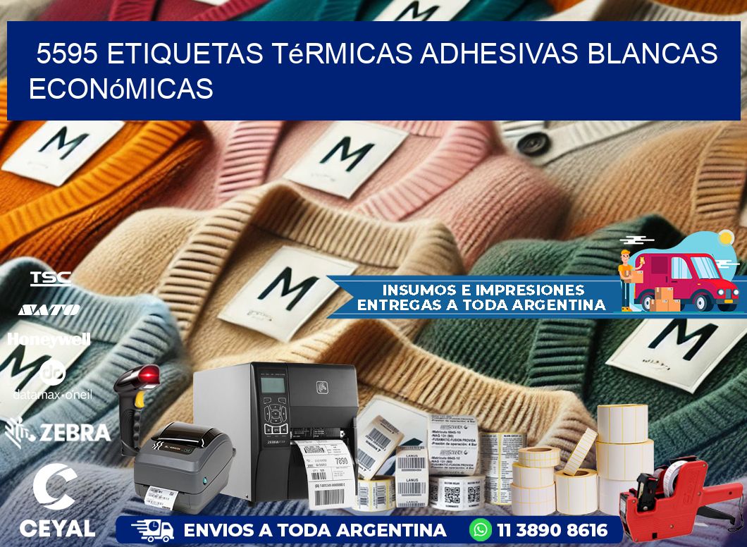 5595 etiquetas térmicas adhesivas blancas económicas