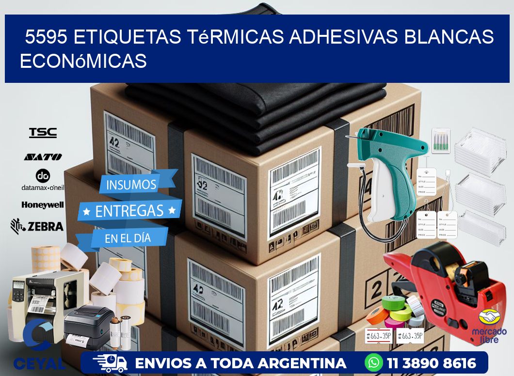 5595 etiquetas térmicas adhesivas blancas económicas