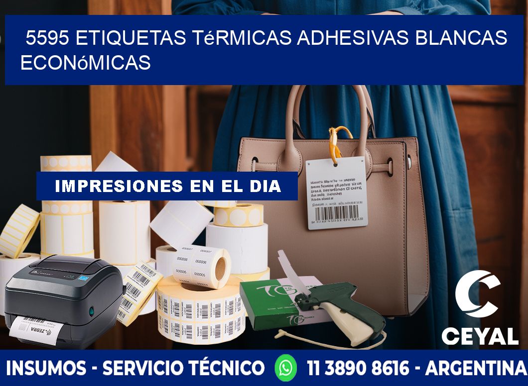 5595 etiquetas térmicas adhesivas blancas económicas