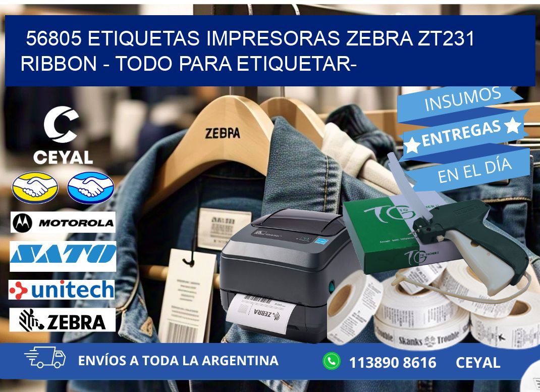 56805 etiquetas impresoras zebra zt231 ribbon - Todo para Etiquetar-