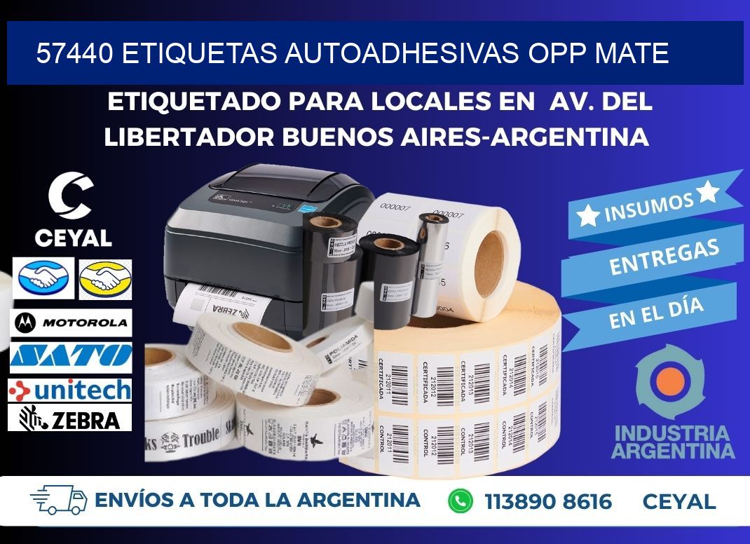 57440 etiquetas autoadhesivas Opp Mate