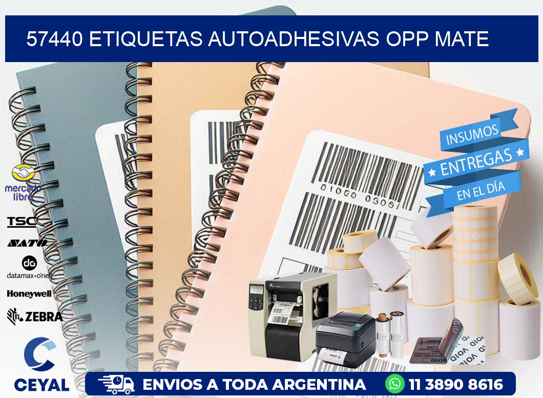 57440 etiquetas autoadhesivas Opp Mate