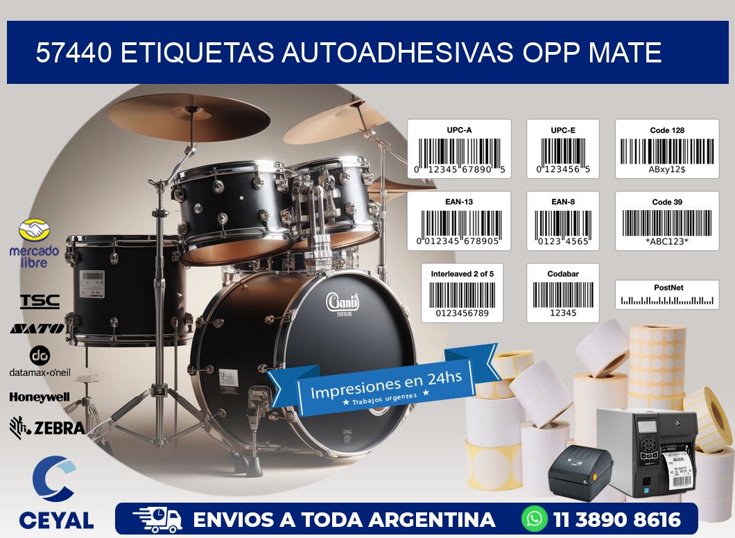 57440 etiquetas autoadhesivas Opp Mate