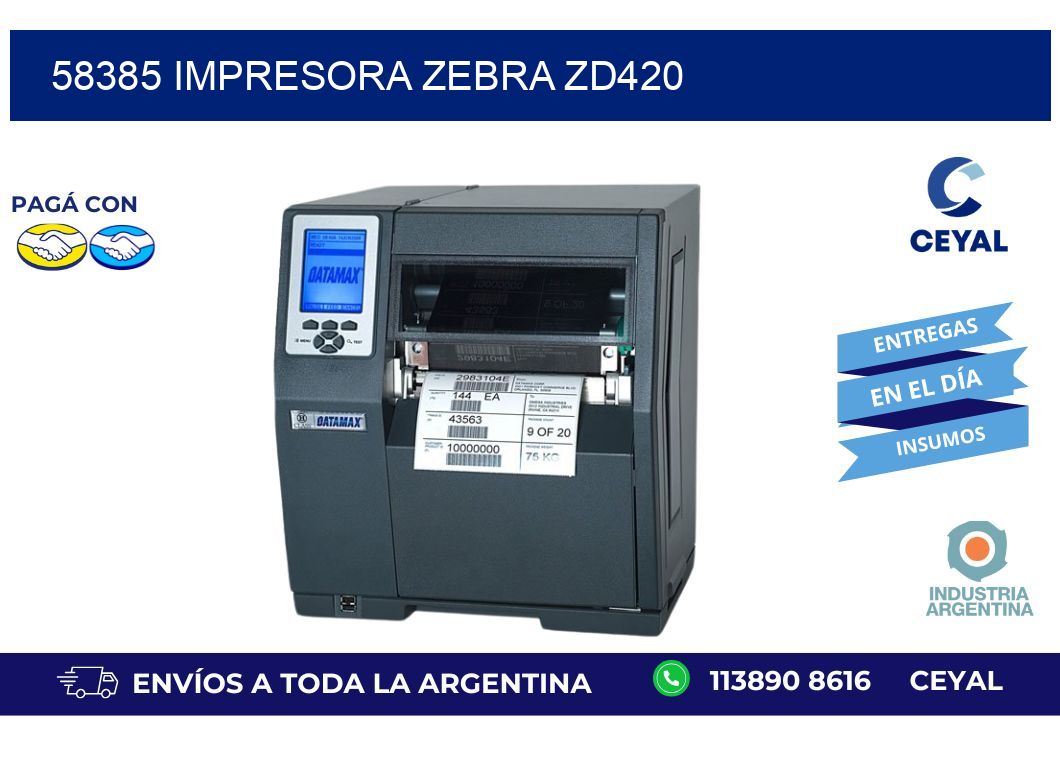 58385 Impresora Zebra ZD420