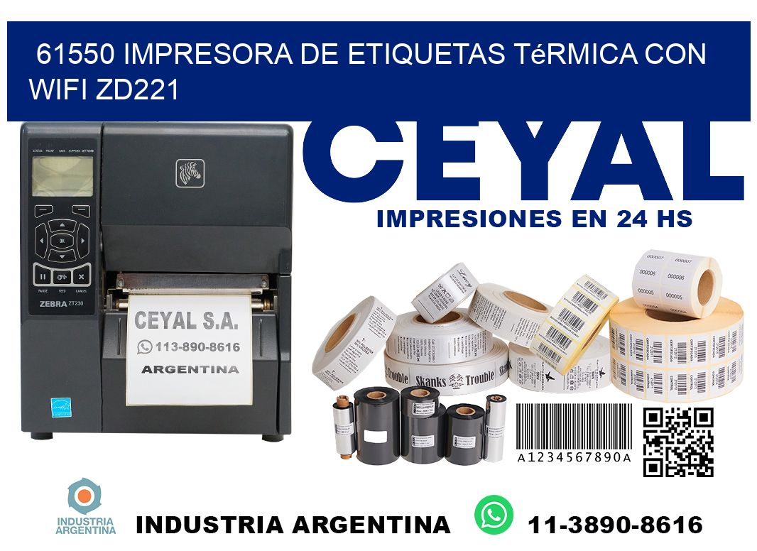 61550 impresora de etiquetas térmica con wifi ZD221