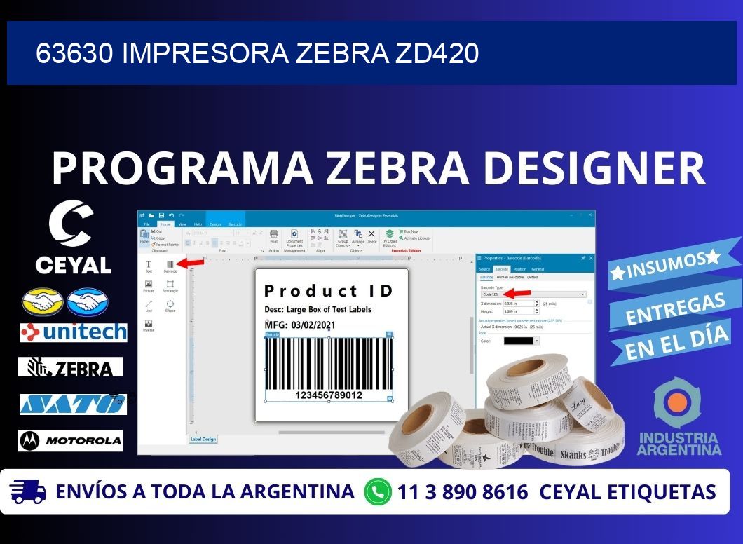 63630 Impresora Zebra ZD420