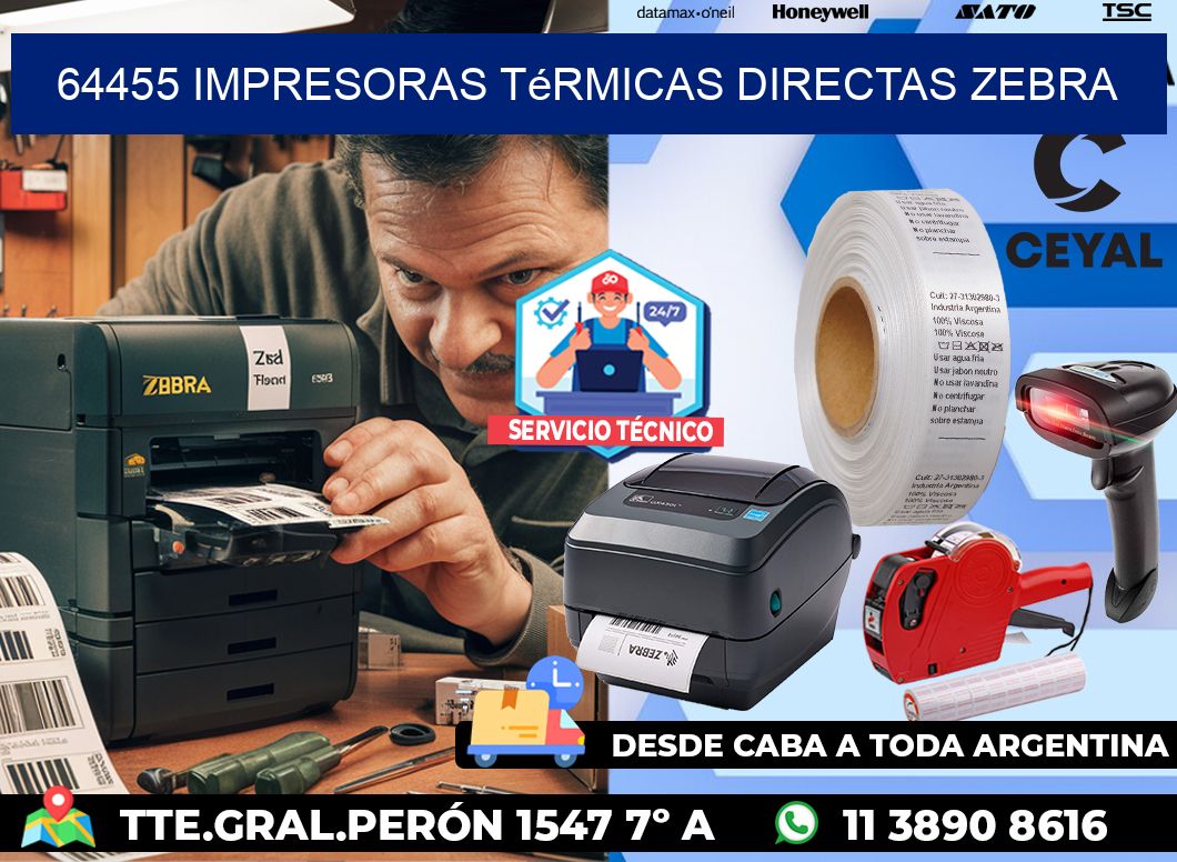 64455 impresoras térmicas directas zebra