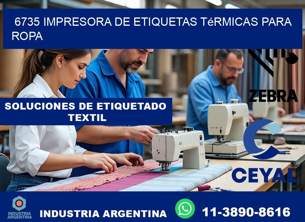 6735 impresora de etiquetas térmicas para ropa